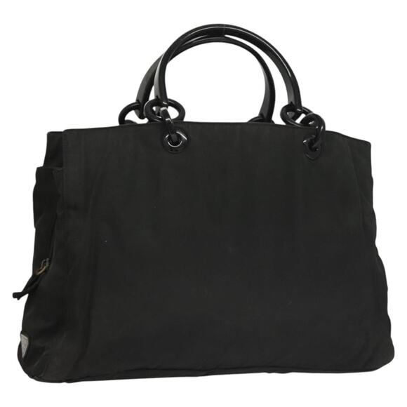 PRADA Hand Bag Nylon Black Silver - Picture 1 of 13
